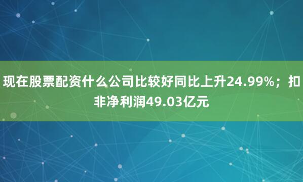 现在股票配资什么公司比较好同比上升24.99%;扣非净利润49.03亿元